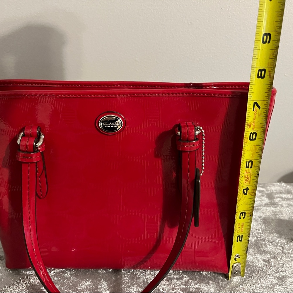 Coach Glossy Red Tote Bag - Picture 6 of 7